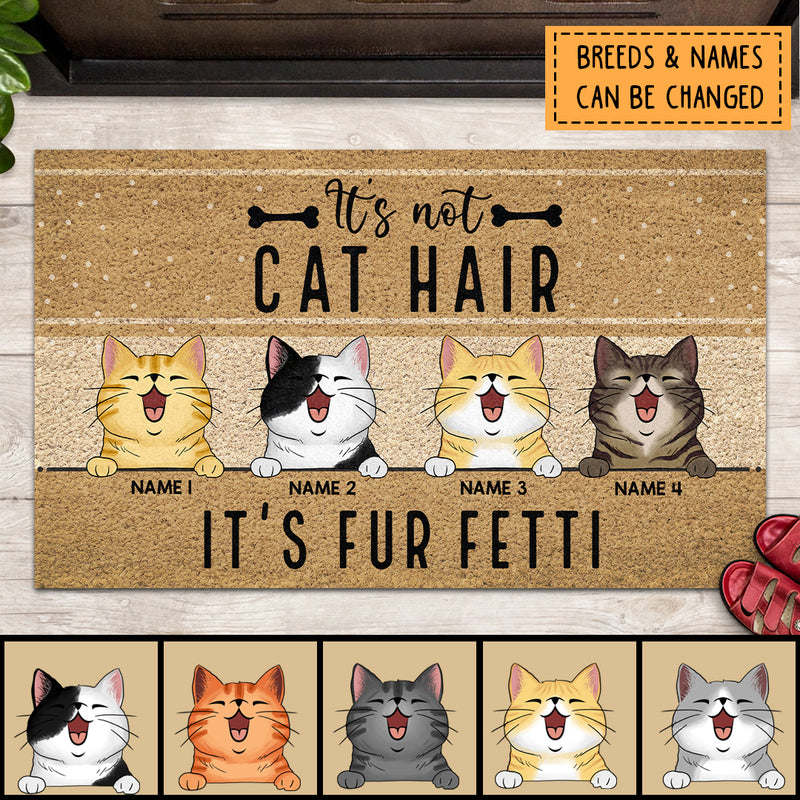 It's Not Cat Hair, It's Fur Fetti, Personalized Cat Breeds Doormat, Funny Gifts For Cat Lovers
