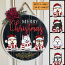 Merry Christmas - Black Wooden - Personalized Dog Christmas Door Sign