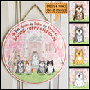 This House Is Ruled By These Spoiled Furry Overlords - Pink Door - Personalized Cat Door Sign