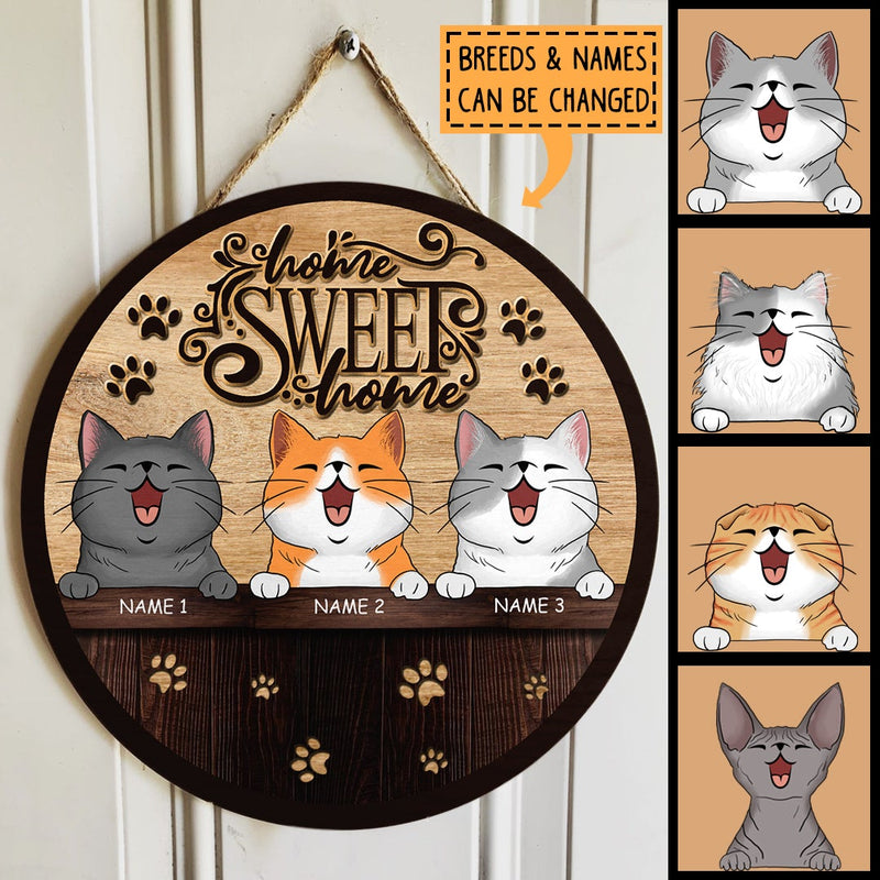 Home Sweet Home - Wooden - Personalized Cat Door Sign