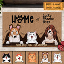 Home Of, Pets Under Curtain, Gift For Pets, Front Door Deco, Personalized Dog & Cat Lovers Door Mat