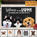 Welcome To Our Home Doormat, Cat Rug, Dog Mat, Pet Lover Gifts, Personalized Dog & Cat Lovers Doormat, Gift For Home