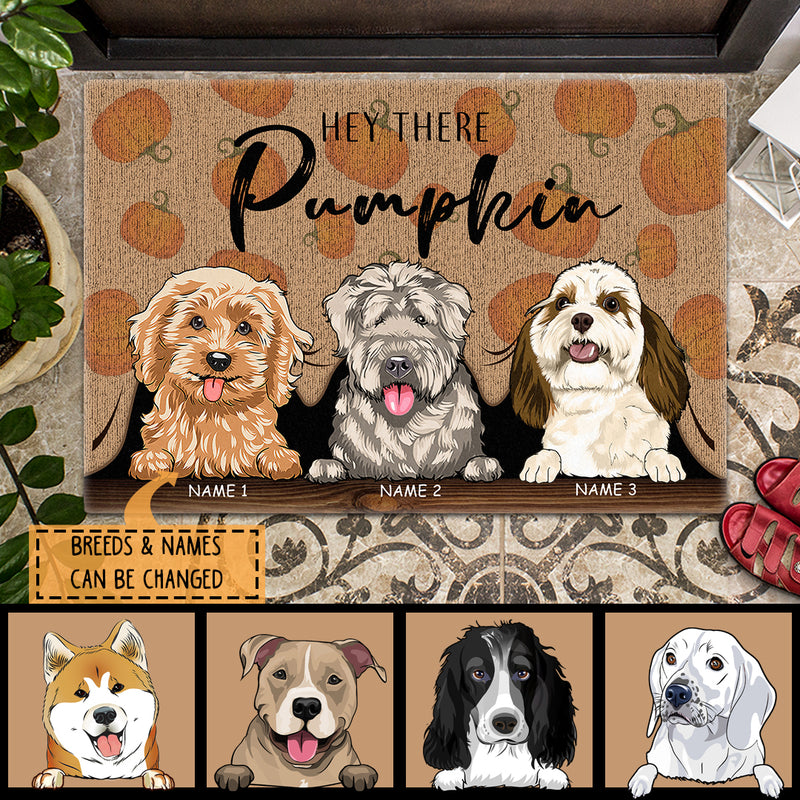 Hey There Pumpkin - Pumpkins Curtain - Personalized Dog Autumn Doormat