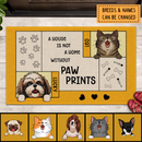 A House Is Not A Home Without Pawprints, Pet Lover Gift, Housewarming Gift, Personalized Dog & Cat Lover Doormat
