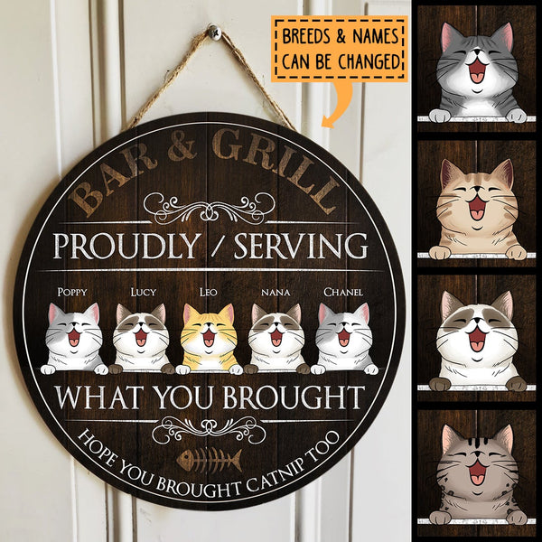 Serving Whatever You Bring - Personalized Cat Door Sign
