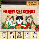 Merry Christmas, Gifts For Cat Lovers, Welcome Mat, Housewarming Gift, Personalized Cat Lovers Christmas Doormat