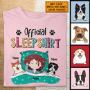 Official Sleep Shirt, Girl And Her Dogs, Personalized Dog Breeds T-shirt, Gift For Dog Lovers