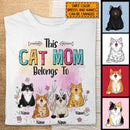 This Cat Mom Belongs To, Cat With Floral Background, Personalized Cat Breeds T-shirt