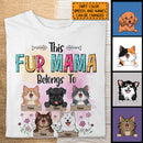 This Fur Mama Belongs To, Pet & Flowers, Personalized Dog & Cat T-shirt, T-shirt For Pet Lovers