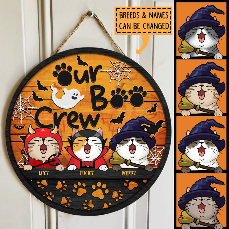 Our Boo Crew - Halloween Costume - Personalized Cat Door Sign