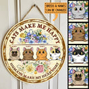 Cats Make Me Happy Humans Make My Head Hurt -  Personalized Cat Door Sign
