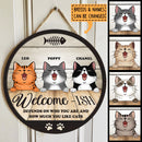Welcome-ish Depends On How Much You Like Cats - Personalized Cat Door Sign