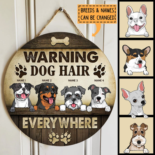 Warning Dog Hair Everywhere - Personalized Dog Door Sign