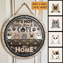 Not Drinking Alone - The Cat Is Home - Personalized Cat Door Sign
