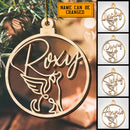 Angel Dog Laser Cut Wood Ornament Custom Name, Personalized Dog Lovers Decorative Christmas Ornament