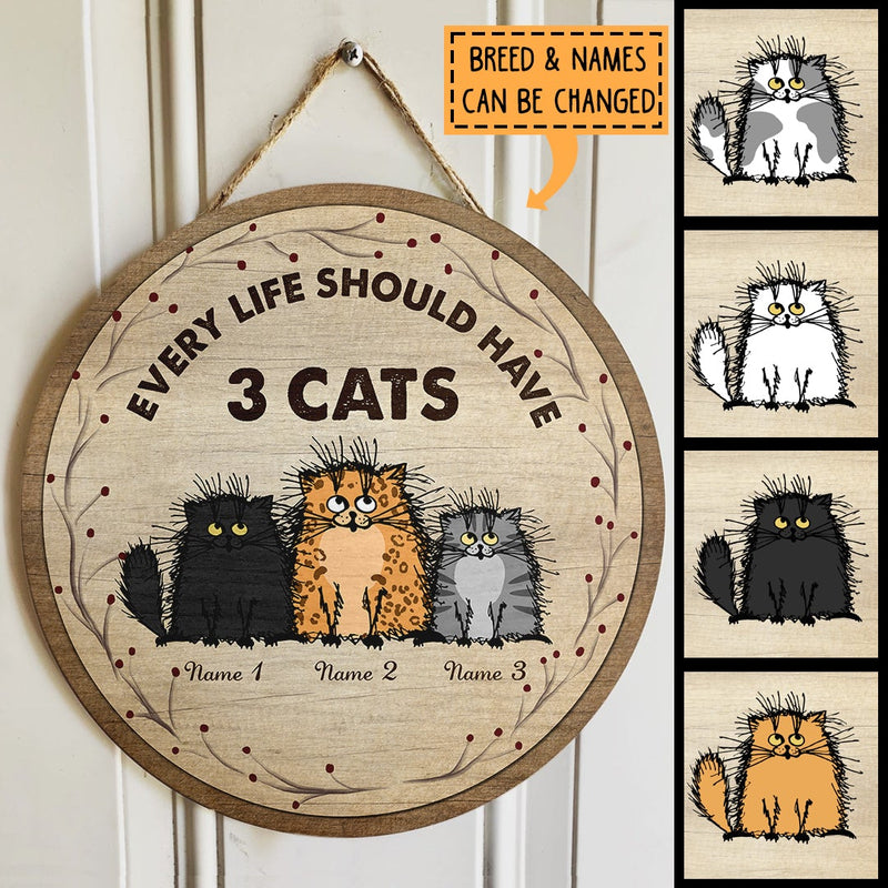 Every Life Should Have Cats - Personalized Cat Door Sign