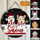 Let It Snow - Black Background - Custom Quote - Personalized Dog Christmas Door Sign