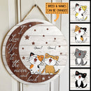 Love You To The Moon And Back - Personalized Cat Door Sign