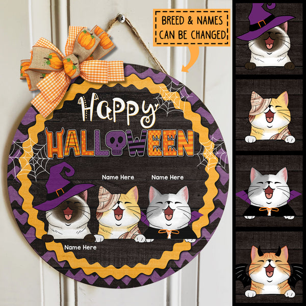 Happy Halloween - Halloween Costume - Personalized Cat Door Sign