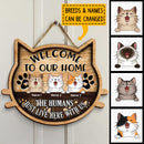Welcome To Our Home, Wooden Cat Face Door Hanger, Personalized Cat Breeds Door Sign, Cat Lovers Gifts, Home Decor