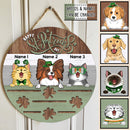 St. Patrick's Day Personalized Wood Sign, Gifts For Pet Lovers, Happy Holiday Front Door Decor