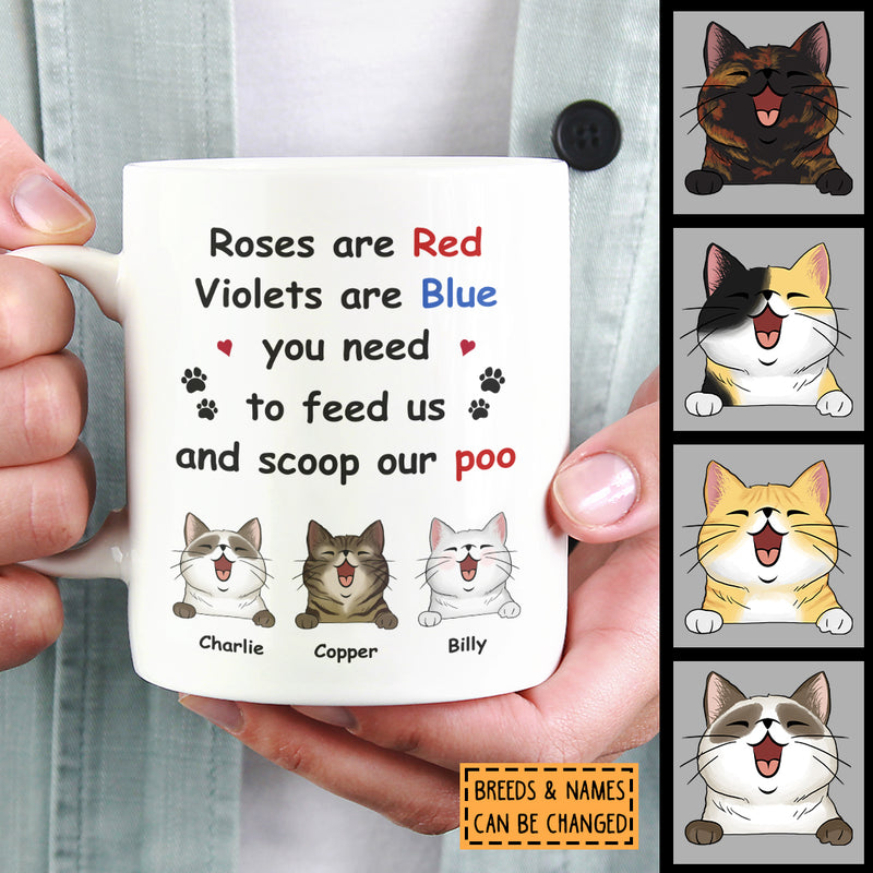 Personalized Cat Breeds Mug, Gifts For Cat Moms, You Need To Feed Us And Scoop Our Poo, Gifts For Mother's Day