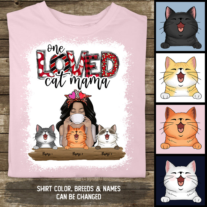 One Loved Cat Mama, Girl & Cats, Personalized Cat Breeds T-shirt, T-shirt For Cat Lovers, Cat Moms Gifts