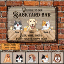 Metal Backyard Bar Sign, Gifts For Pet Lovers, Beer Wine Shots Every Hour Is Happy Hour Welcome Signs