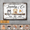 Metal Laundry Sign, Gifts For Pet Lovers, Wash Dry Fold Personalized Housewarming Gifts