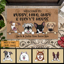Welcome To My House The Human Live Here Too, Brown Doormat, Personalized Dog Breeds Doormat, Gifts For Dog Lovers