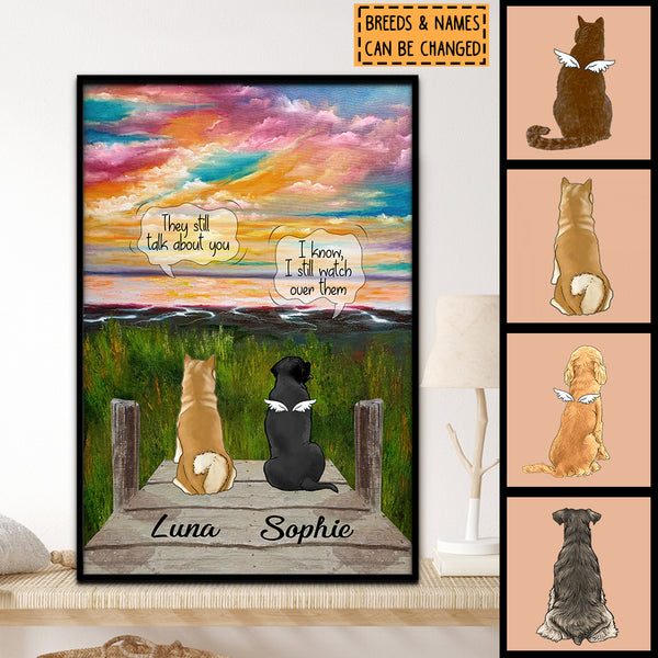I Still Watch Over Them, Colorful Sky Pet Memorial, Personalized Dog & Cat Poster, Gifts For Loss Of Pet