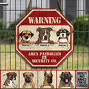 Funny Warning Signs, Gifts For Dog Lovers, Area Patrolled By Security Co, Personalized Housewarming Gifts