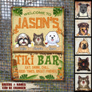 Metal Tiki Bar Signs, Gifts For Pet Lovers, Eat Drink Chill Good Times Great Friends Tropical Style Welcome Signs