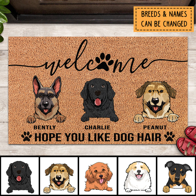 Welcome Hope You Like Dog Hair, Welcome Doormat, Personalized Dog Breeds Doormat, Gifts For Dog Lovers, Home Decor