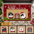 It's The Most Purrfect Time Of The Year, Personalized Cat Breeds Doormat, Christmas Home Decor, Gifts For Cat Lovers