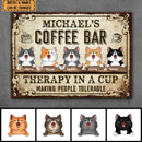 My Coffee Bar Therapy In A Cup, Personalized Cat Breeds Metal Sign, Gifts For Cat Lovers, Coffee Bar Decor