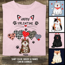 Happy Valentine, Leopard And Plaid Heart, Personalized Cat Breeds T-shirt, Gifts For Her, T-shirt For Cat Lovers