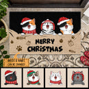 Merry Christmas, Christmas Things & Fish Bone, Personalized Cat Breeds Doormat, Gifts For Cat Lovers, Home Decor