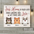 Personalized Cat Breeds Canvas, Gifts For Cat Lovers, This Home Is Filled With Wagging Tails Wet Noses And Love