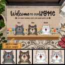 Welcome To Our Home Personalized Cat Breeds Doormat, Gifts For Cat Lovers, The Humans Just Live Here With Us Home Decor