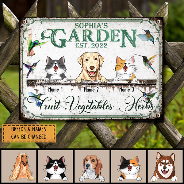Metal Garden Sign, Gifts For Pet Lovers, Fruit Vegetables Herbs Animal Personalized Housewarming Gifts
