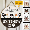 Welcome To Our Shitshow, Welcome Sign, Personalized Cat Breeds Door Sign, Gifts For Cat Lovers, Front Door Decor