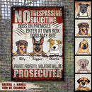 Enter At Own Risk Dogs May Bite, Warning Sign, Personalized Dog Breeds Metal Sign, Outdoor Decor, Dog Lovers Gifts