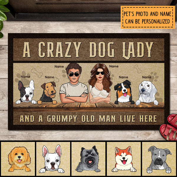 crazy lady cartoon with dogs