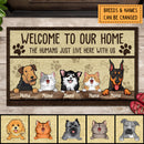 Welcome To Our Home, Pawprint & Heart Doormat, Personalized Dog & Cat Doormat, Home Decor, Gifts For Pet Lovers