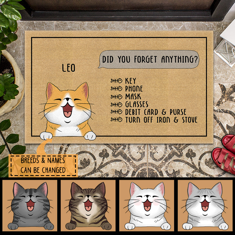 Did You Forget Anything, Cats Remind You, Personalized Cat Breeds Doormat, Gifts For Cat Lovers, Home Decor