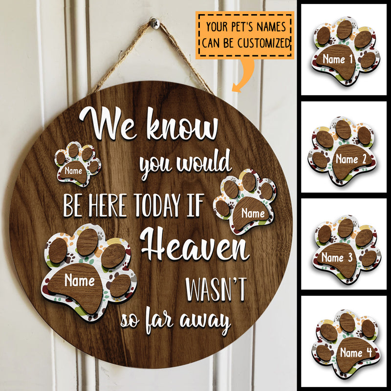 Pet Memorial Signs, Pet Sympathy Gifts, We Know You Would Be Here Today Custom Wooden Signs