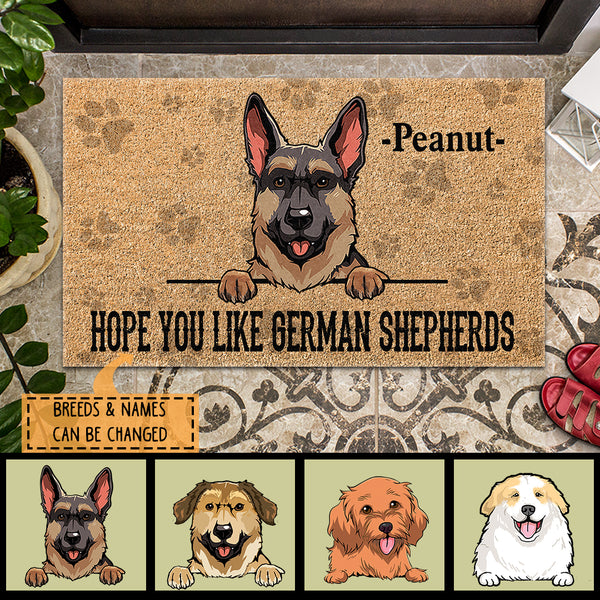 Hope You Like Dogs, Brown Doormat, Personalized Dog Breeds Doormat, Gifts For Dog Lovers, Home Decor