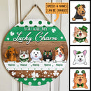 You Are My Lucky Charm, Polka Dot & Shamrock, Personalized Dog & Cat Door Sign, St. Patrick Day Front Door Decor