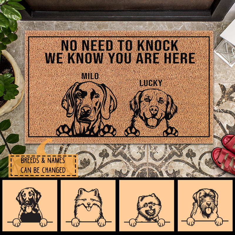 No Need To Knock I Know You Are Here Personalized Dog Breeds Doormat, Gifts For Dog Lovers, Home Decor